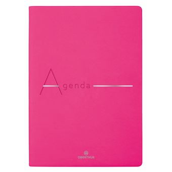 Agenda scolaire semainier Oberthur A5 S/D Bora 16 Fuchsia Lissé