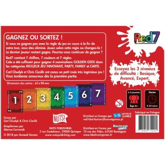 Jeu de société Blackrock Games Red 7