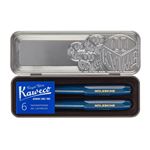 Coffret boite metallique Kaweco stylo plume bleu + stylo bille bleu + cartouches d''encre