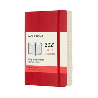 Agenda 2021 journalier Moleskine Souple petit format Rouge