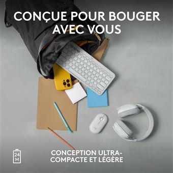 Souris sans fil Bluetooth Logitech Pebble Mouse 2 M350s Blanc