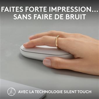 Souris sans fil Bluetooth Logitech Pebble Mouse 2 M350s Blanc