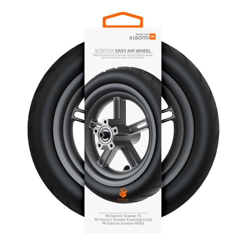 Pneu sur jante Easy Air Wheel pour trottinettes électriques Xiaomi Noir