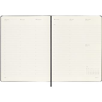 Agenda scolaire Moleskine 2022 2023 Semainier Pro Vertical très grand format Rigide Noir