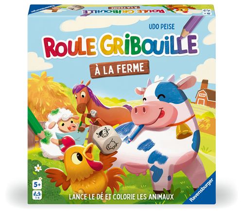 Jeu De Société Ravensburger Roule Gribouille À La Ferme – 1-4 Joueurs, Dès 5 Ans