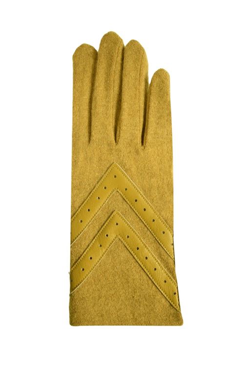 Gants Femme En Laine Compatibles Écrans Tactiles Isotoner Curry