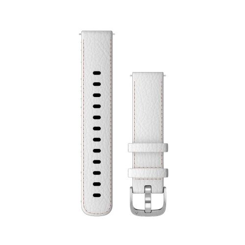 Bracelet Garmin Quick Release 18 mm Cuir Blanc boucle argent
