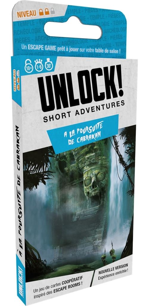 Jeu d'escape game Asmodee Unlock Short Adventures A la poursuite de Cabrakan