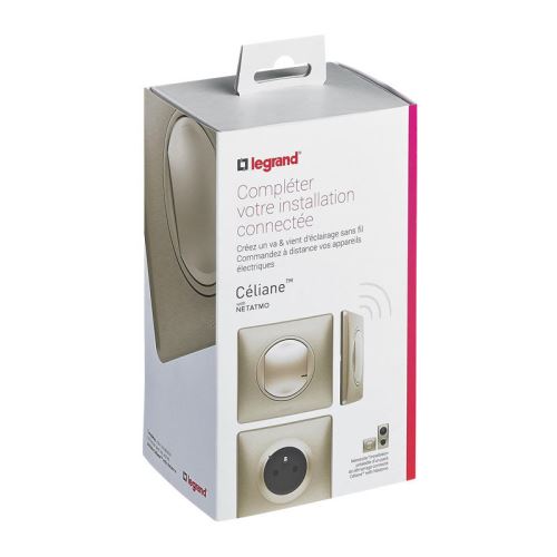 Kit extension pour pièce supplémentaire Legrand Céliane with Netatmo Métal Titane avec plaque
