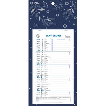 Calendrier mensuel Fleurs avec feuillets détachables 15,5 x 28,5 cm