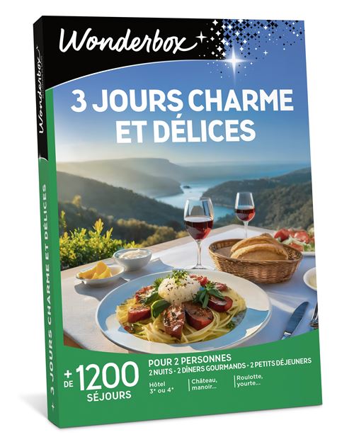 Coffret cadeau Wonderbox 3 jours charme et délices