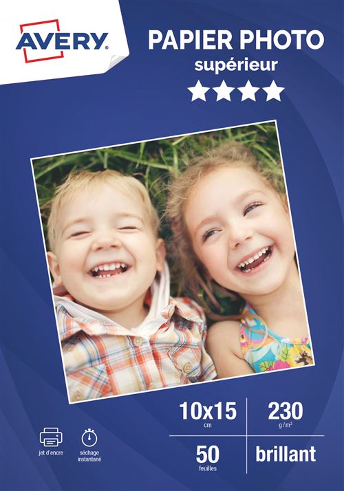 Papier photo A6 50 feuilles Avery /m²
