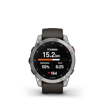 Montre connectée Garmin Epix 2 Acier Silver avec bracelet silicone Gris