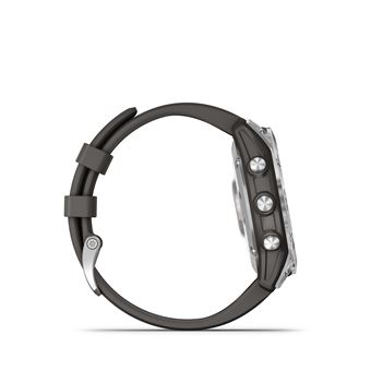 Montre connectée Garmin Epix 2 Acier Silver avec bracelet silicone Gris