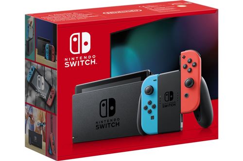 Console Nintendo Switch avec paire de Joy-Con sans fil Rouge et Bleu Neon V3