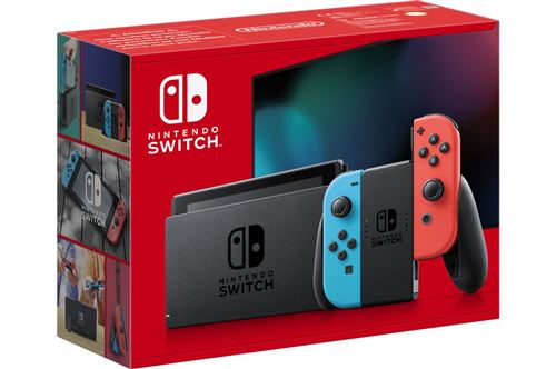 Console Nintendo Switch avec paire de Joy-Con sans fil Rouge et Bleu Neon V3