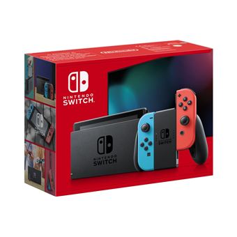 Console Nintendo Switch avec paire de Joy-Con sans fil Rouge et Bleu Neon V3