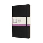 Carnet classique grand format ligné Moleskine à pages blanche couverture souple Noir