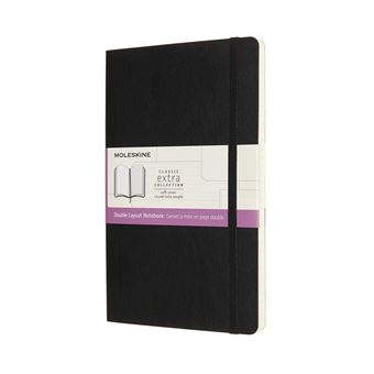 Carnet classique grand format ligné Moleskine à pages blanche couverture souple Noir