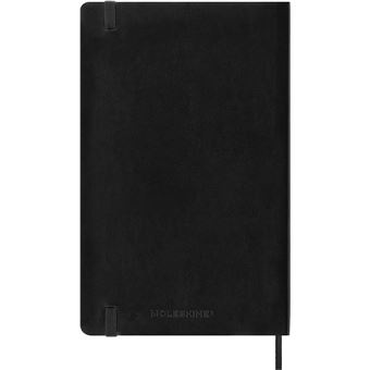 Carnet classique grand format ligné Moleskine à pages blanche couverture souple Noir