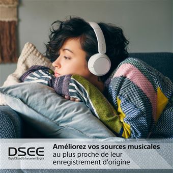 Casque arceau sans fil Bluetooth Multipoint Sony WHCH520 Blanc