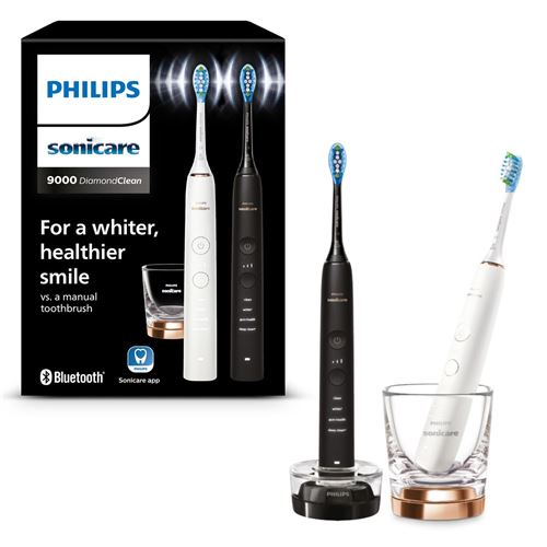 Brosse à Dents Électrique Philips Sonicare Diamondclean 9000 Noir et Rose Hx9914/57