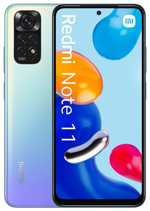 Smartphone Xiaomi Redmi Note 11 6.43" Double SIM 4 Go RAM 128 Go Azur céleste