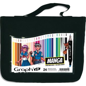 Trousse Graph'It 24 marqueurs double pointe manga - 1