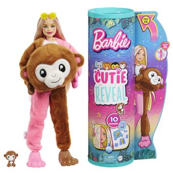 Poupée Barbie Cutie Reveal Série Jungle avec singe