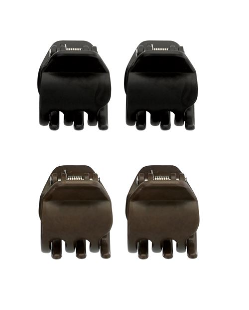 Accessoire de coiffure Elite Models Mini pinces Lot de 4 maïs et manioc Noir et Marron