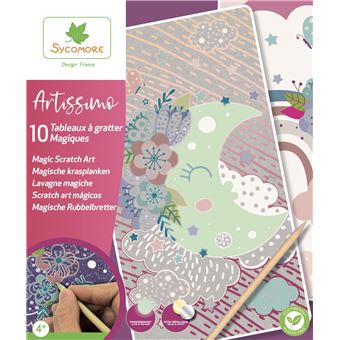 Kit créatif Au Sycomore Artissimo 10 Tableaux à gratter magiques