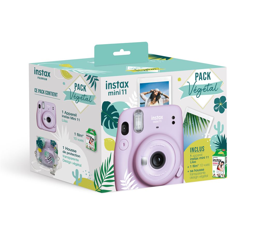 Pack Appareil photo instantané Végétal Fujifilm Instax Mini 11 Lilas + Pack de film Instax Mini