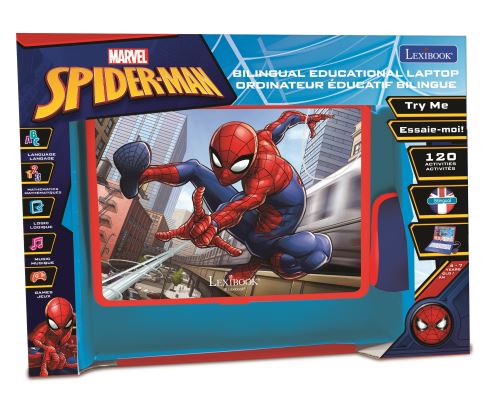 Lexibook Spider Man Ordinateur portable éducatif bilingue pour enfants -  anglais et français