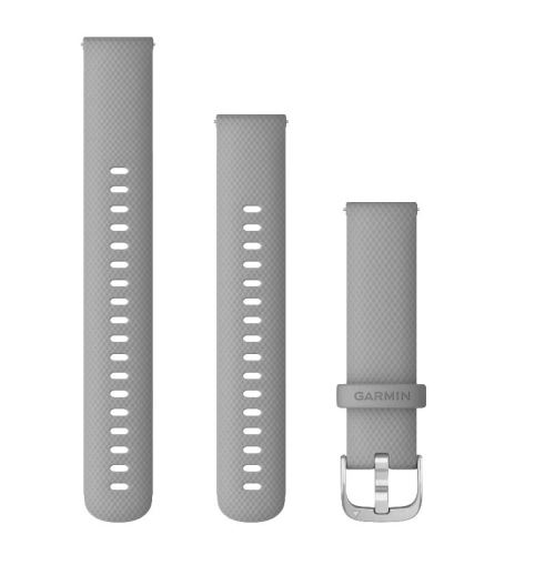 Bracelet Garmin Quick Release 18 mm Silicone Gris boucle acier inoxydable