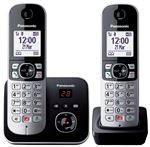 Téléphone fixe sans fil Duo Panasonic KX-TG6862 Noir et argent