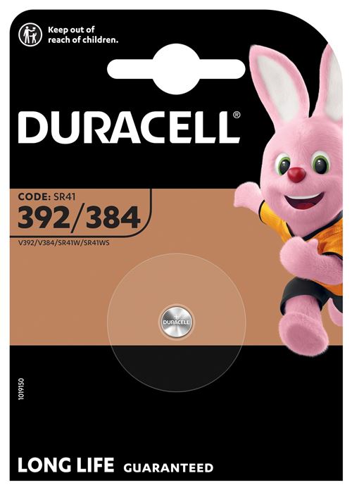 Pile Bouton Duracell 392/384 – 1,55 Volts, Oxyde d'Argent