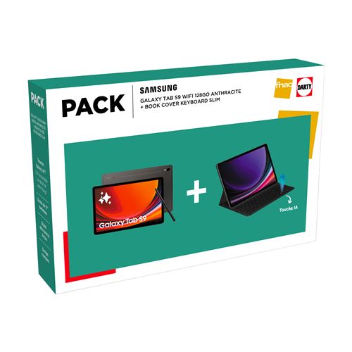 Pack Tablette tactile Samsung Galaxy Tab S9 11 Wifi 128 Go Anthracite + Book Cover Keyboard Slim