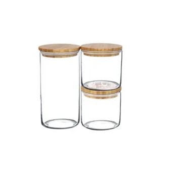 Lot de 3 bocaux en verre Cooky