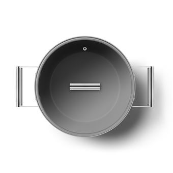 Faitout Smeg CKFC2611BLM 26 cm Noir avec couvercle en verre