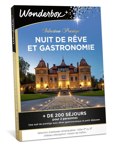 Coffret cadeau Wonderbox Nuit de rêve et gastronomie