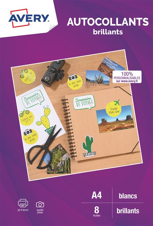 Pack 6 Stickers transparents A4 Avery - vue 1