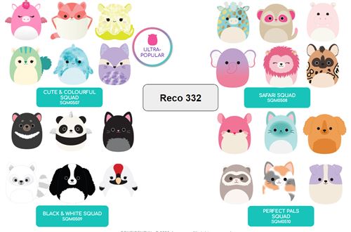 Pack de 6 Peluches Squishville Modèle aléatoire