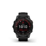 Montre connectée Garmin Fenix 7 Solar Gray avec bracelet silicone Noir