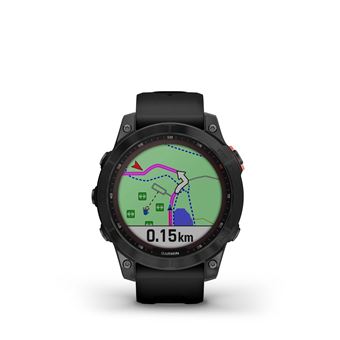 Montre connectée Garmin Fenix 7 Solar Gray avec bracelet silicone Noir