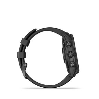 Montre connectée Garmin Fenix 7 Solar Gray avec bracelet silicone Noir