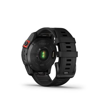 Montre connectée Garmin Fenix 7 Solar Gray avec bracelet silicone Noir