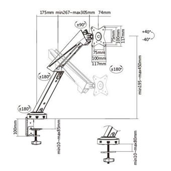 Support moniteur Oplite Suprême Stand Pro Noir