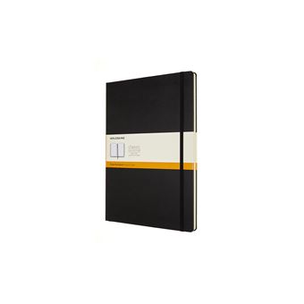 Carnet classique A4 ligné Moleskine couverture rigide Noir