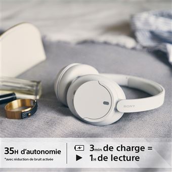 Casque audio sans fil SONY Bluetooth à réduction de bruit WH-CH720N Blanc