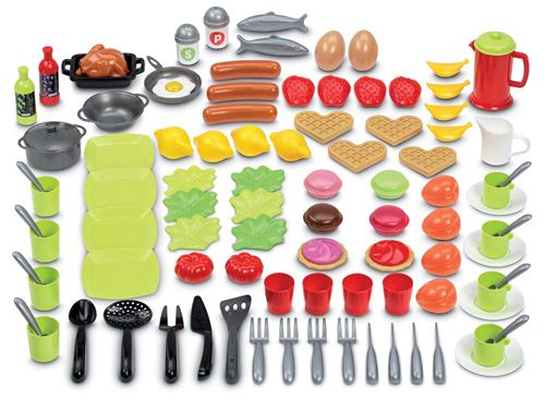 Ecof Multicolore Cuisine Ecoiffier Boite Dinette 100 Pièces